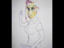 images of oil pastel painting process of m gatonska; set to a music sample of 