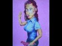 images of oil pastel painting process of m gatonska; set to a music sample of 