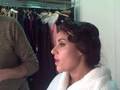 Laura White has her make-up applied at the Grazia shoot
