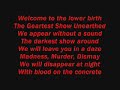 Creature Feature - the greastest show unearthed lyrics