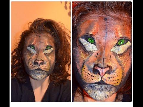 how to face paint a lion