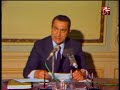السيد حسني مبارك نائب رئيس الجمهورية يعلن نعي الرئيس أنور السادات مساء يوم اغتياله في 6 أكتوبر 1981