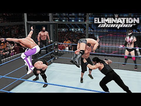 WWE 2K18 Elimination Chamber 2018 - Reigns vs John Cena vs Braun vs Rollins vs Balor vs Miz vs Elias