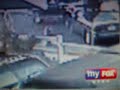 Naked lady attacks black man on surveillacne video!