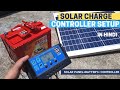 50watt solar panel 60ah battery solar charge controller setup in hindi