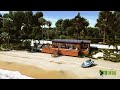 Fantastic Beach side Lodge exterior with natural landscape animation walkthrough Virg...