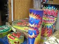 Action inside the fireworks store Action inside the fireworks store