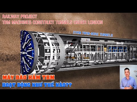 Nguyên lý hoạt động của máy đào hầm TBM trong dự án đường sắt ở London/TBM machines construct London