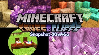 Minecraft 1.17 Caves & Cliffs Snapshot! Amethyst Geodes, Copper, Candles, & Cloning Shulkers? 20w45a