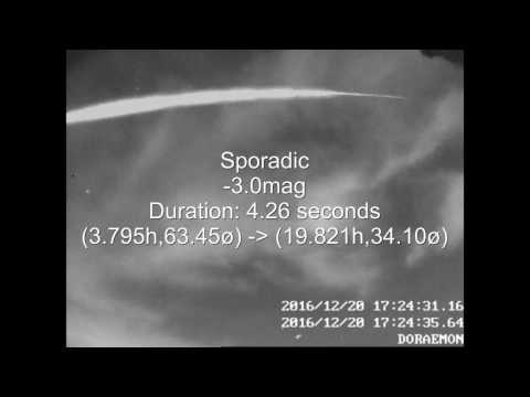 Bright and 4 seconds long meteor uploaded by Hans Schremmer