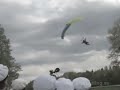 skydiver crash in party tent. anna book hoppar fallsk�rm och landar i partyt�lt.