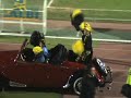 animations lors du match de top 14 opposant albi � paris le 02.02.08. d�fil� dans albi avec les supporters albigeois et parisiens. voitures de collection au stadium. blachu et les abeilles. tr�s beau match, le sporting club albigeois a montr� ses valeurs !