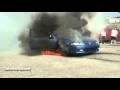 Honda Civic Ricer Tries To Do A Burnout But Ends Up Catching On Fire