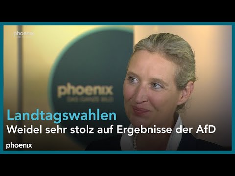 AfD-Vorsitzende Alice Weidel zu den guten Wahlergebni ...