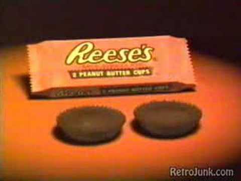 reeses - I really loved this commercial when I was little... kinda makes you wonder what that ipod commercial was a spin off from huh-- good things always start with ...