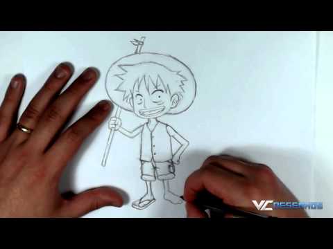 how to draw monkey d'luffy chibi