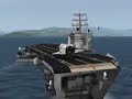 Space shuttle landing on aircraftcarrier. X-Plane.