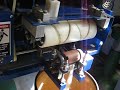 The Lindenhof Wool Mill gave a tour to Fiberfest North.  This is their carding machine in action. http://www.lindenhofwoolmill.com/