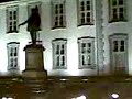 Night decoration.Monument fire show.