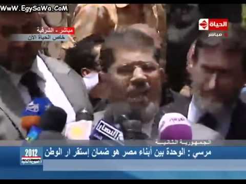 محمد المرسى يدلى بصوته فى لجنته الإنتخابيه