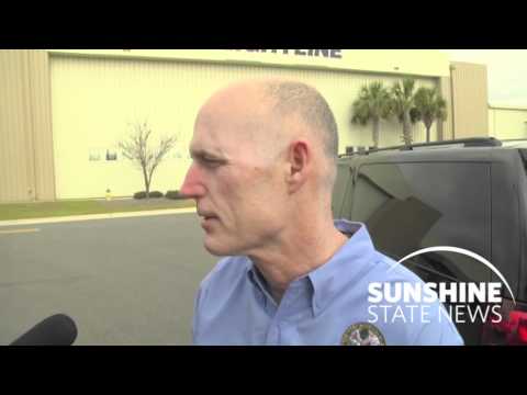 Gov. Rick Scott talks Jan. 20, 2012, about newly released unemployment figures that showed the state's jobless rate under 10 percent for the first time since 2009. Courtesy: Dave Heller Video