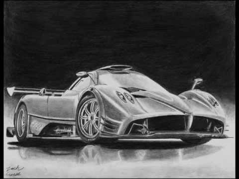 how to draw a pagani zonda r