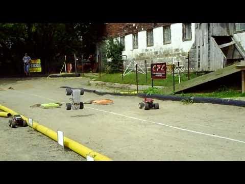 Watch RC Video: 'RCMTC monster truck racing air force afterburner front flip and wins race'