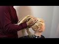 編みこんで作るちょんまげヘアアレンジの作り方-1