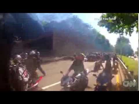 SUV - Father with family in SUV chased, beaten by speed-demon bikers. Police are looking for more suspects after a group of bikers chased and beat the driver of a ...