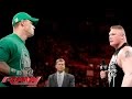John Cena and Brock Lesnar sign the contract for their Extreme Rules Match