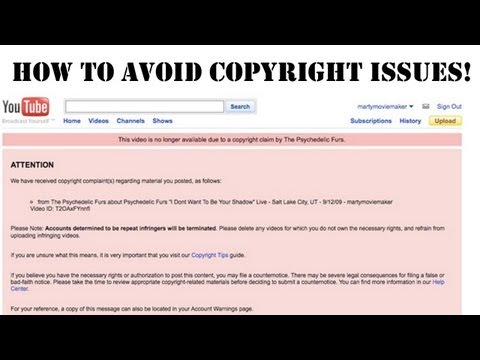 how to avoid youtube copyright