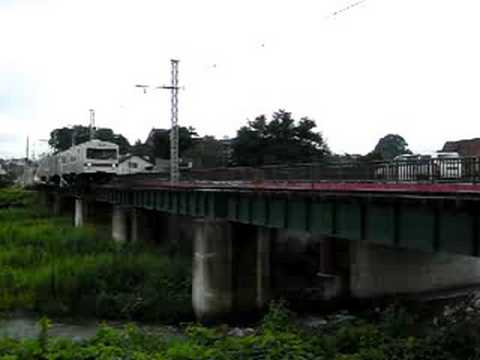 福島交通7000系　鉄橋通過（2008年8月撮影）