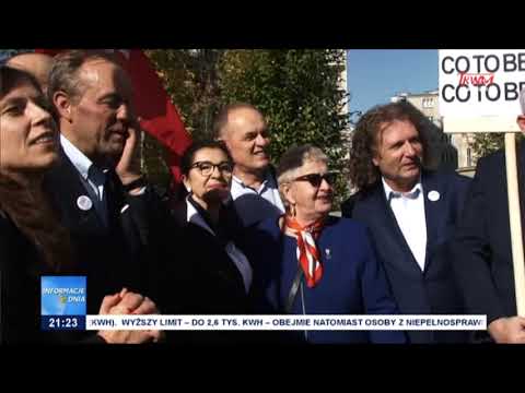 Protest samorządowców związanych z opozycją ws. działań rządu dot. dystrybucji węgla do polskich domów