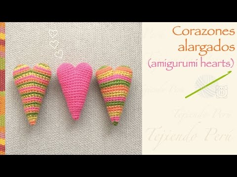 Corazón alargado amigurumi crochet / English subtitles: amigurumi elongated heart!