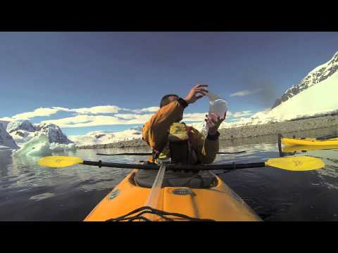 Kayaking through Antarctic waters