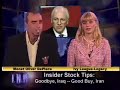 originally aired august 26, 2005
ivy league-legacy and monet oliver deplace co-anchor this very special show, with a surprise call from the one and only dick cheney, who spills the beans on administration plans for iran...


the big business minute
produced by i.n.n. and billionaires for bush 2005 -- 6.
written by marco ceglie and melody bates
edited by roland marconi
anchors:  melody bates (ivy league-legacy) and marco ceglie (monet oliver deplace)
correspondents:  buddy o'bush (brian fairbanks), diva denz (shilpa narayan), dick cheney (mark silverman), doctor debooks (mark silverman), george w. bush (dave bennett).  (i.n.n., the international news net, can be seen on dish network and freespeechtv. http://innworldreport.net/)