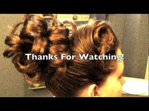Latina Pentecostal young woman demonstrating how to put hair up in a ... Latina Pentecostal young woman demonstrating how to put hair up in a ...