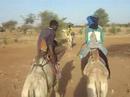 Frédéric singing a song on the camel