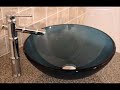 \"Frosted Blue\" Glass Bowl and Matching Waterfall Faucet \"Frosted Blue\" Glass Bowl and Matching Waterfall Faucet