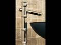 Frosted Blue Glass Bowl and Matching Waterfall Faucet