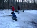 sliding on ice