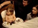 Hunter turning 1! Eating his birthday cake.