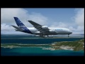 AIRBUS A380 AT ST MAARTEN LANDING ON RWY 27