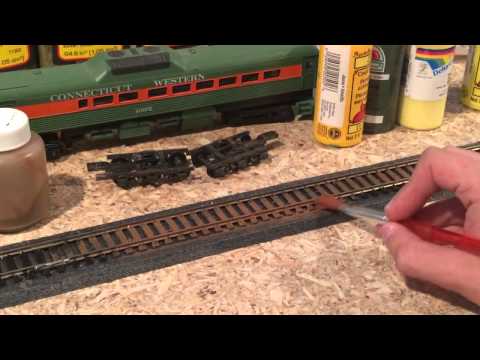 how to paint ho scale track