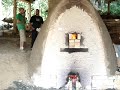 Josh Copus at Community Temple Kiln's  First  Wood-firing