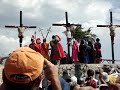A re-enactment of crucification of Christ at barangay KUTOD in san pedro, pampanga