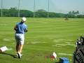 Angela Stanford at the driving range before the final round of the HSBC Women's Champion 2009