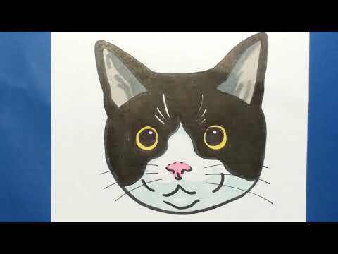 video-linktoworks-HOW TO DRAW A TUXEDO CAT, SIMPLE AND EASY - YouTube