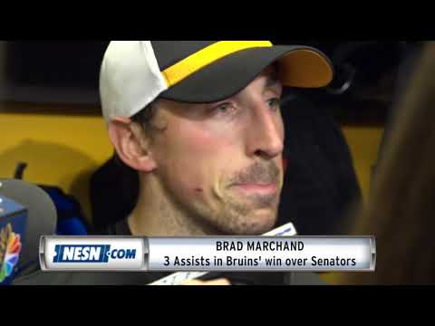 Video: Brad Marchand on Patrice Bergeron's hat trick performance