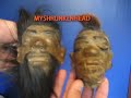 replica shrunken human head made from real animal skins replica shrunken human head made from real animal skins